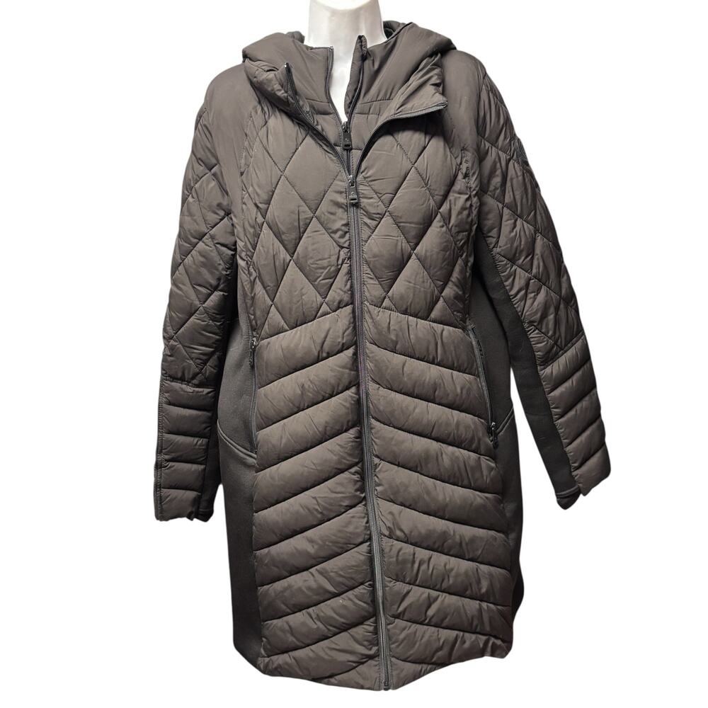Bernardo Performance Long Quilted Puffer Coat Hooded XL Recycled Insulation